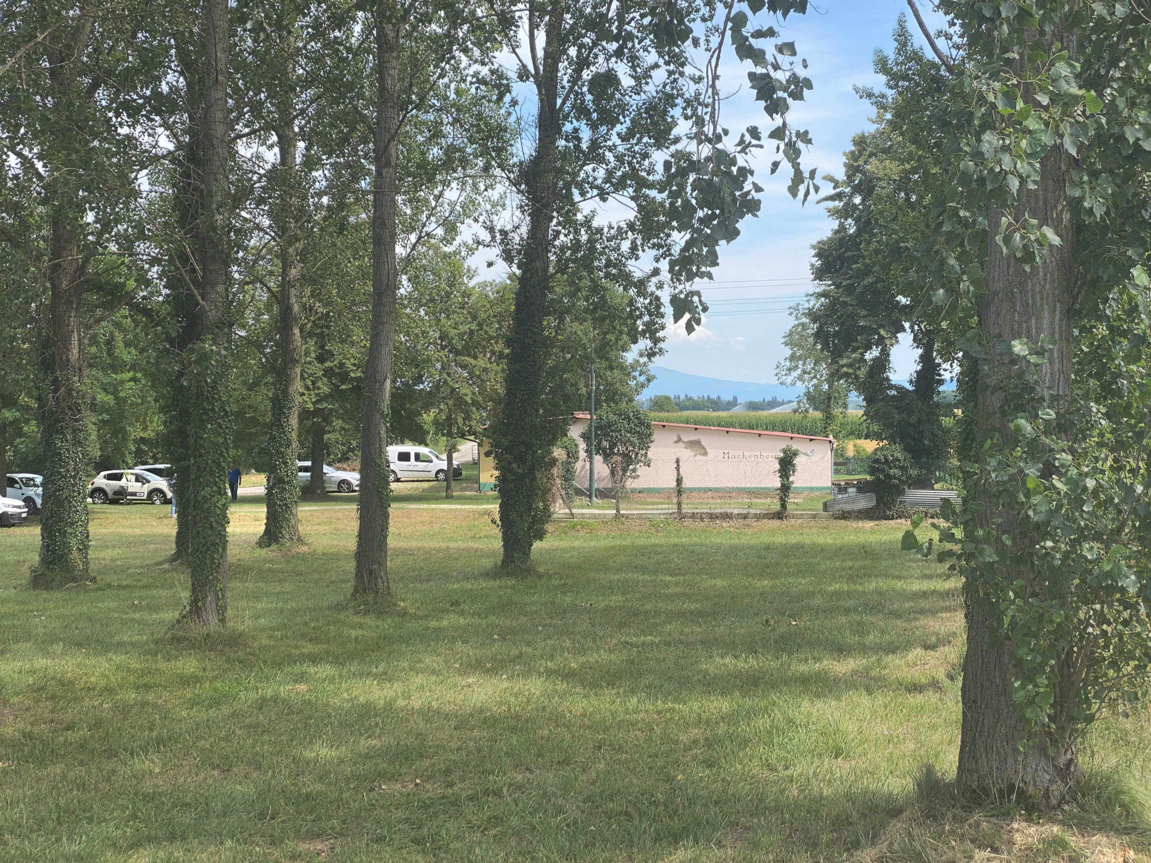 Club-house de Mackenheim — site arboré au bord de l’étang