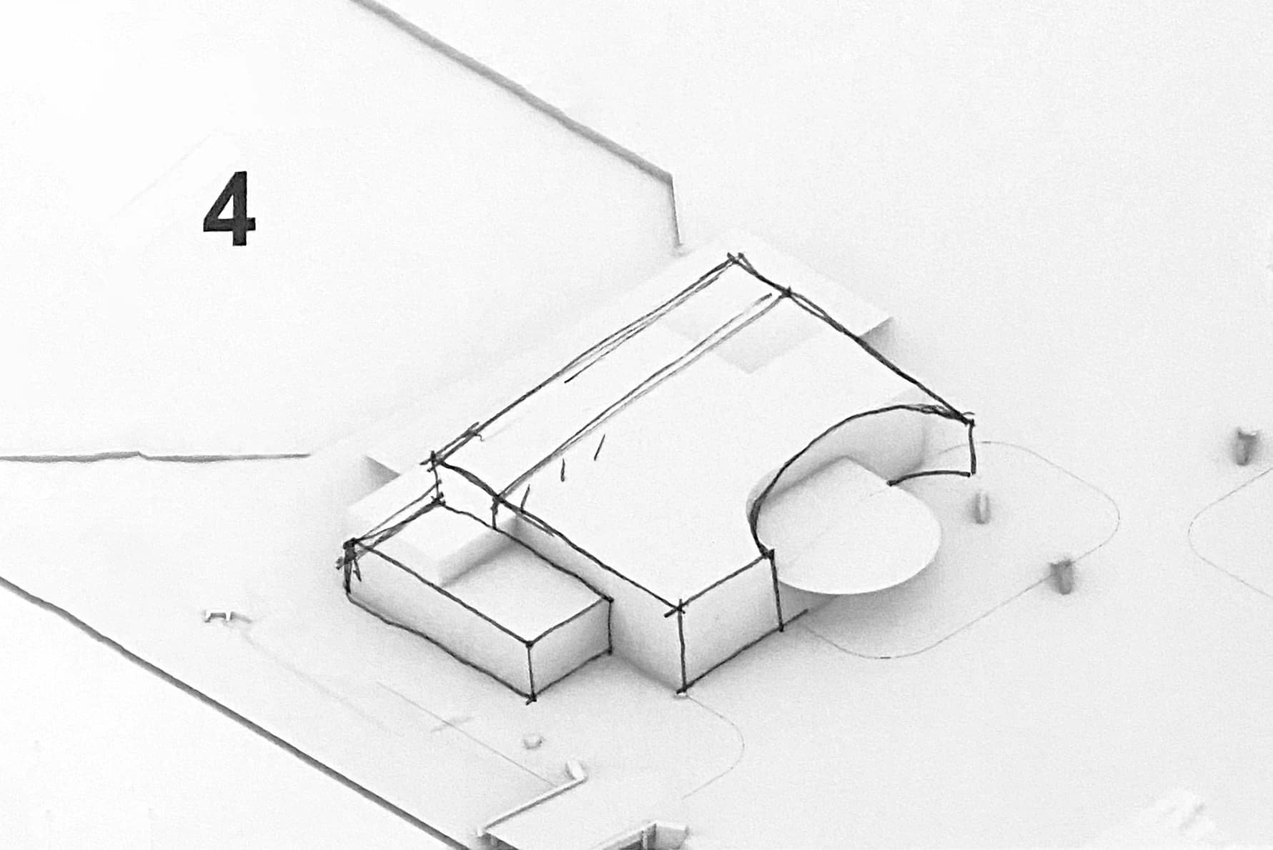 Club-house de Mackenheim — axonométrie du projet